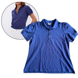 Tuckernuck 100% Cotton Pique Puff Sleeve Peggy Polo, Navy Blue - Size XL